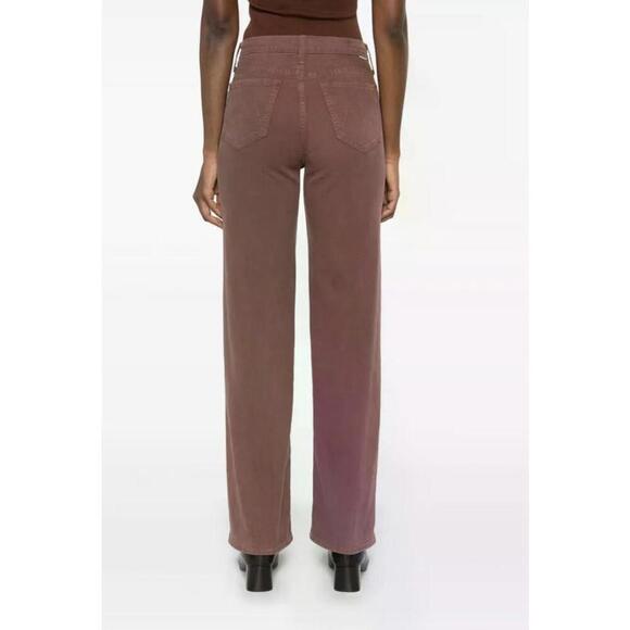 MOTHER The Rambler Zip Sneak Wide Leg Jeans In Brown